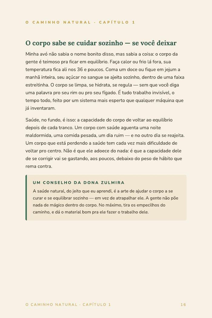 Página de conteúdo com o box Um conselho da Dona Zulmira