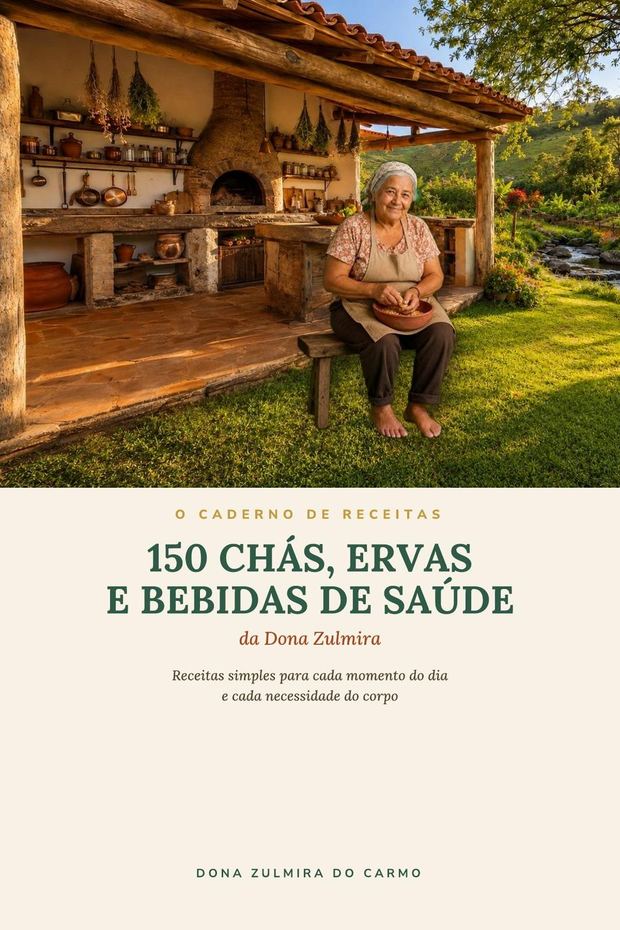 Capa do Caderno de Receitas com 150 chás, ervas e bebidas naturais